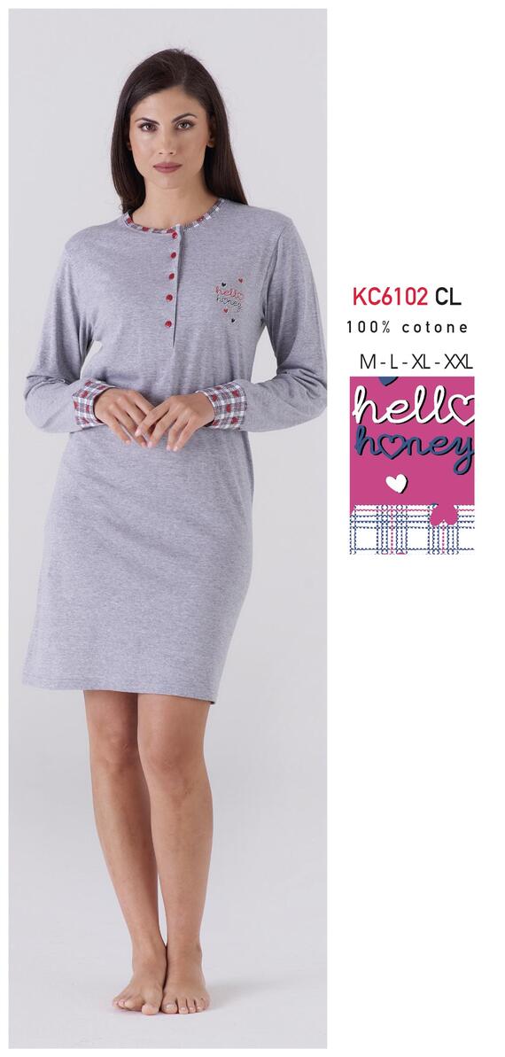 - KC6102 CL CAMICIA DA NOTTE DONNA M/L